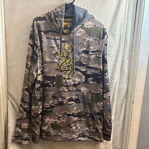 Browning Men's Gray and Green Camo Hoodie